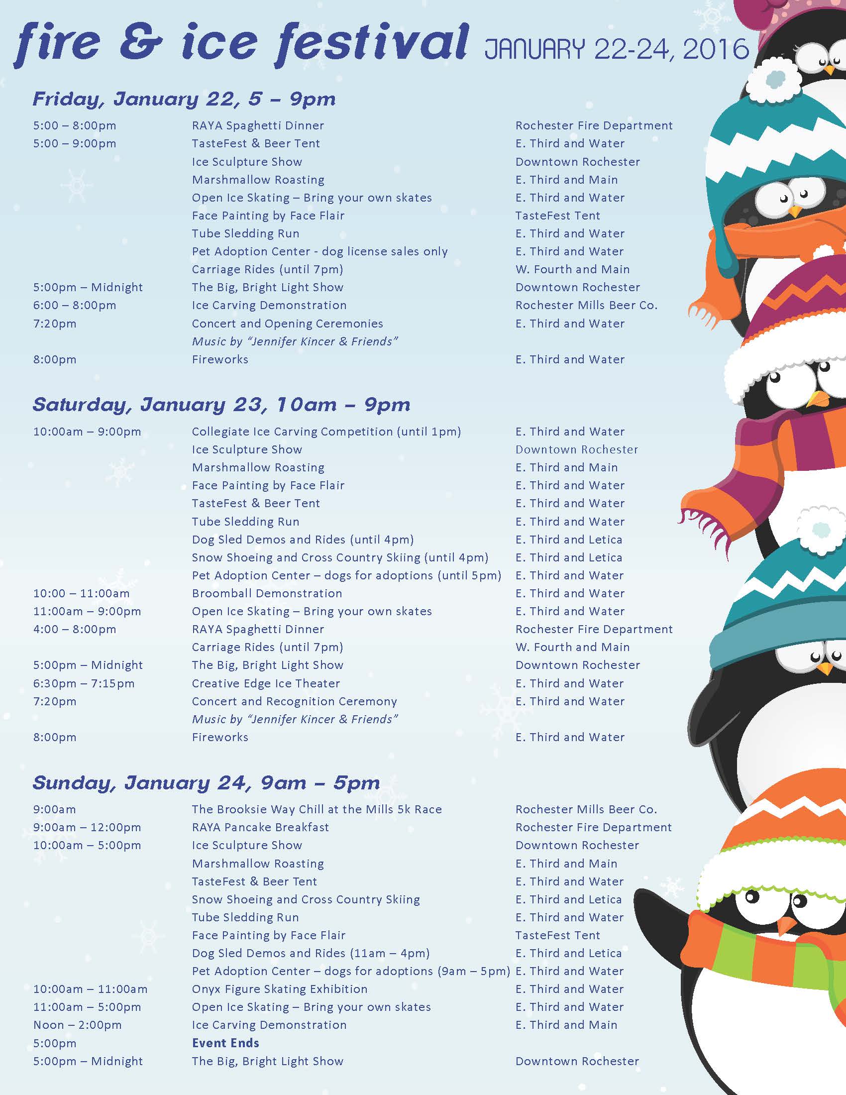 2016 fire and ice event schedule